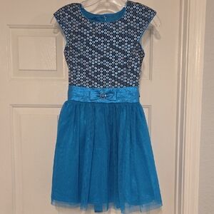 Jona Michelle Navy and Sky Blue Glitter Dress